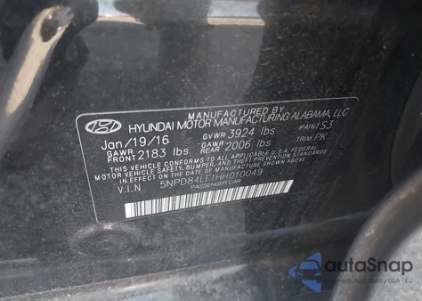 2017 Hyundai Elantra Se z USA, uszkodzony, nr VIN 5NPD84LF1HH010049